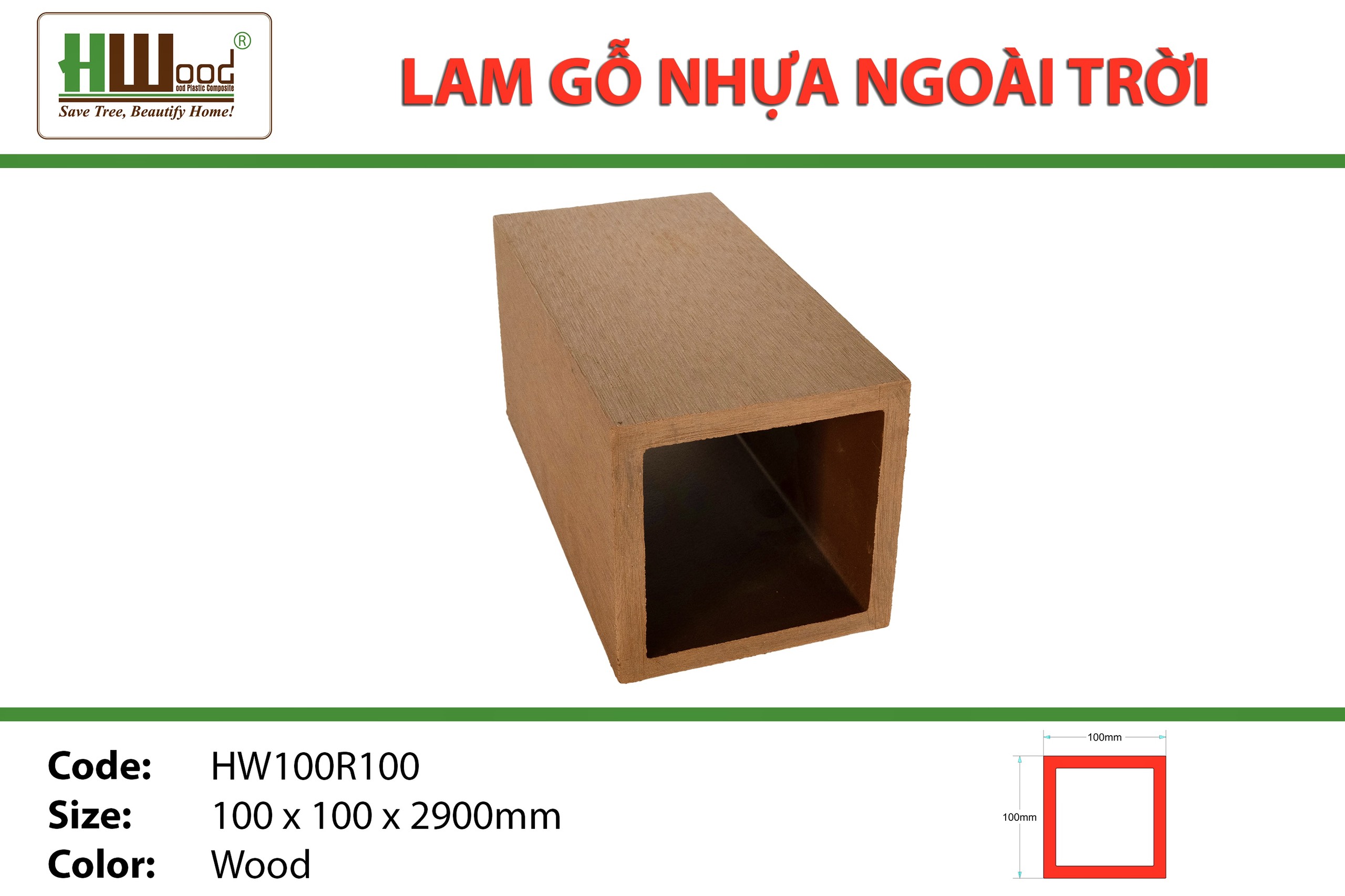 Thanh lam trụ ngoài trời hwood bình dương
