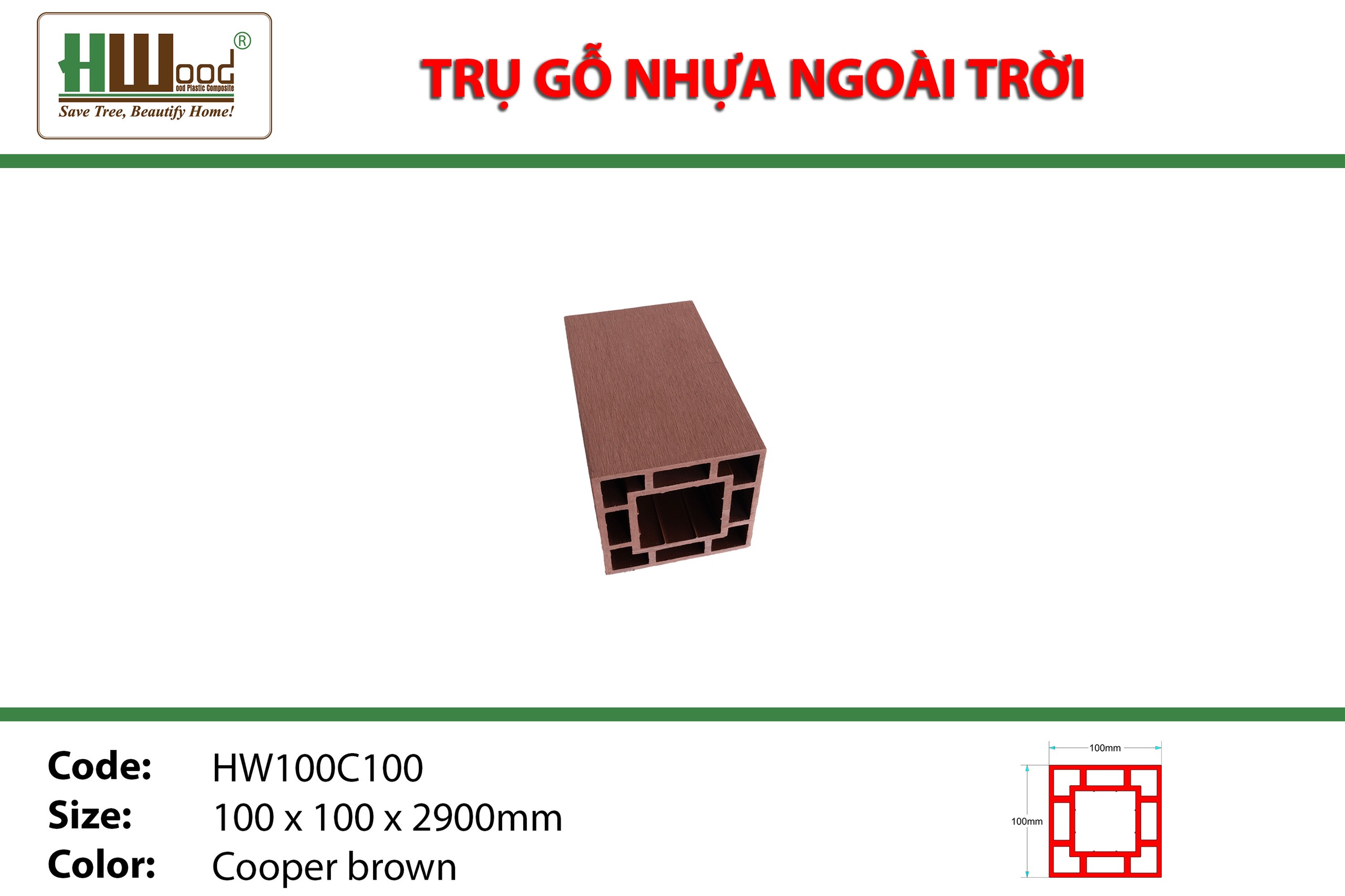 Thanh lam trụ ngoài trời hwood bình dương