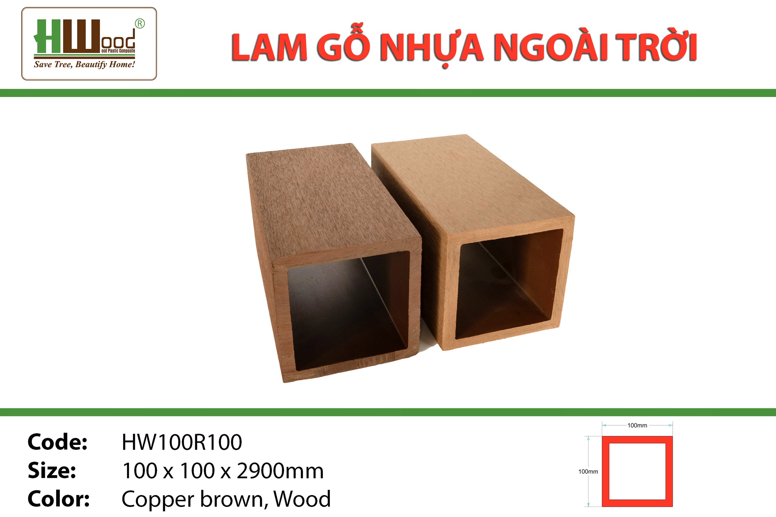 Thanh lam trụ ngoài trời hwood bình dương