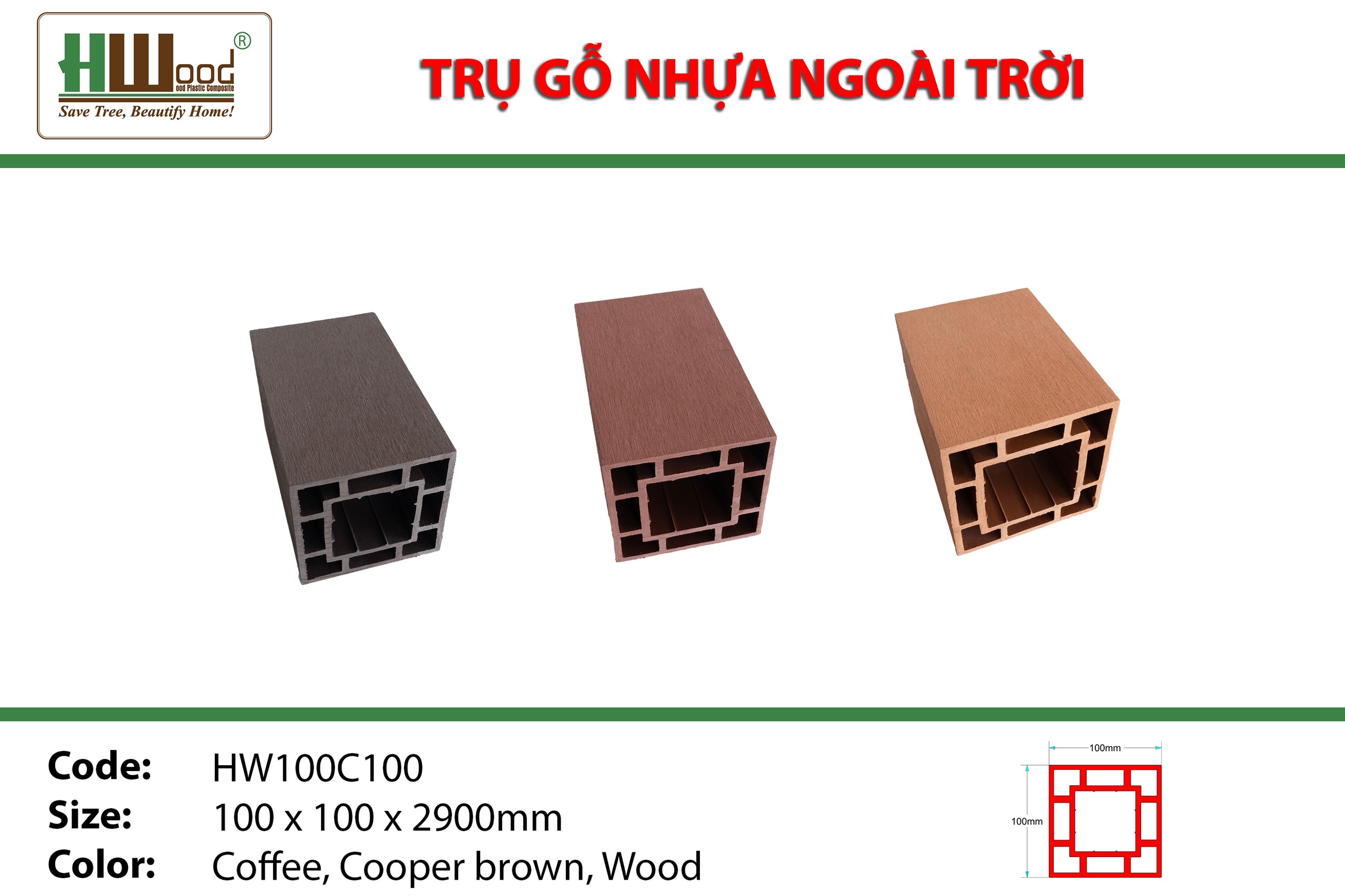 Thanh lam trụ ngoài trời hwood bình dương
