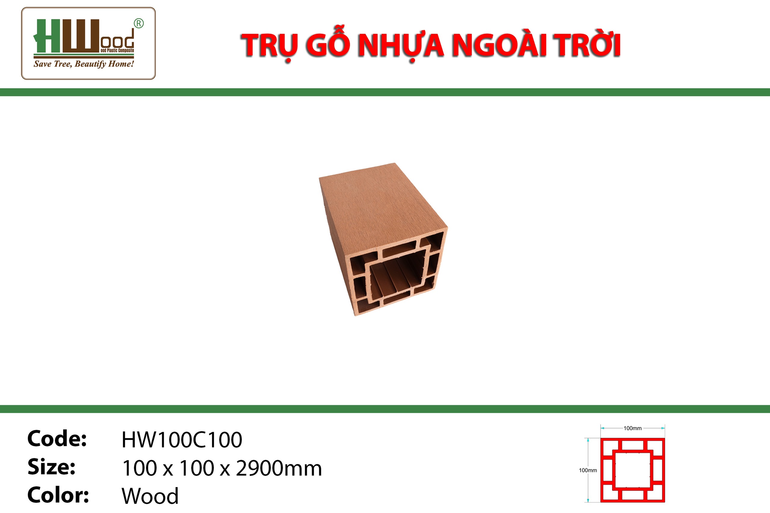 Thanh lam trụ ngoài trời hwood bình dương