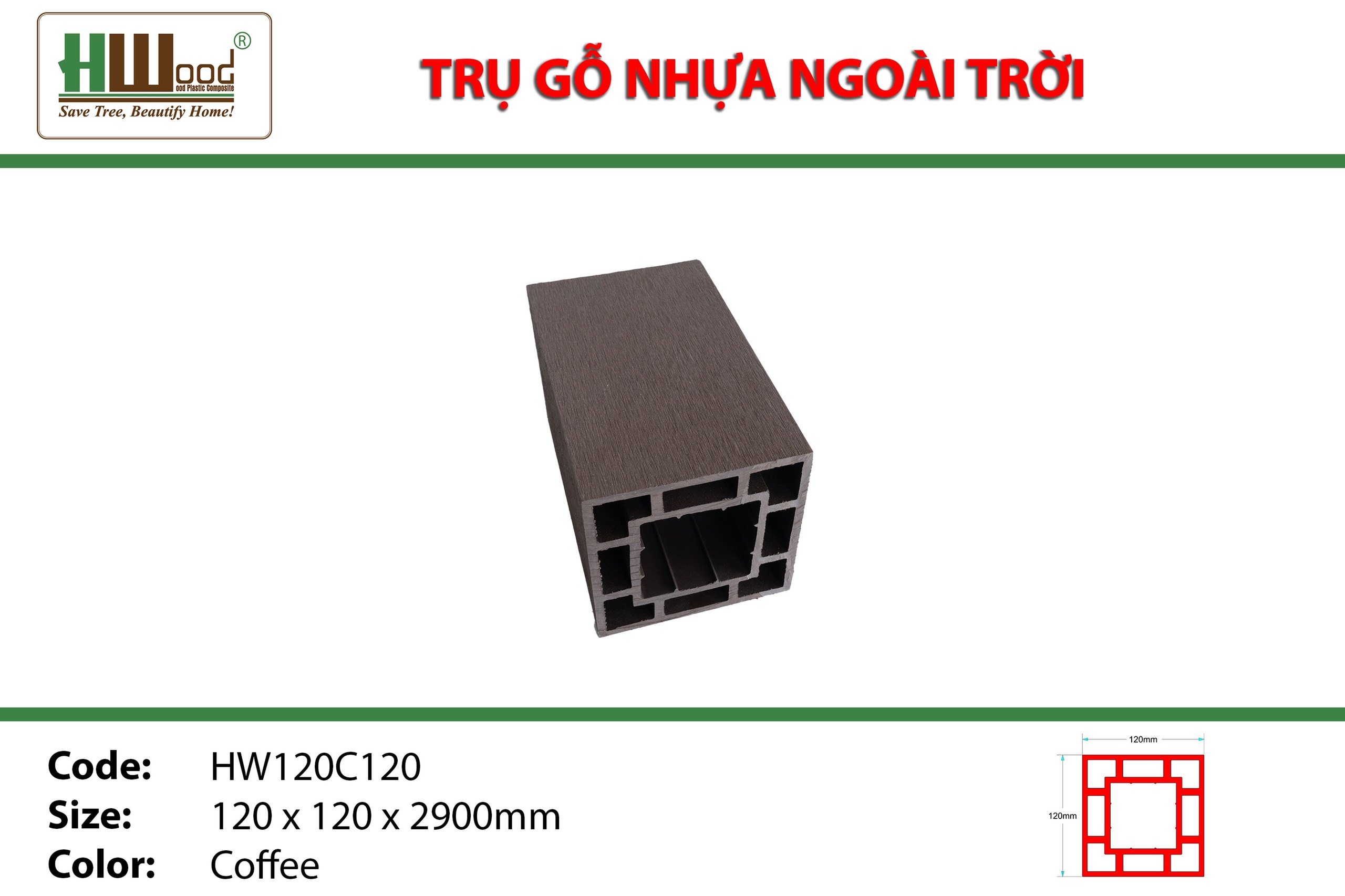 Thanh lam trụ ngoài trời hwood bình dương