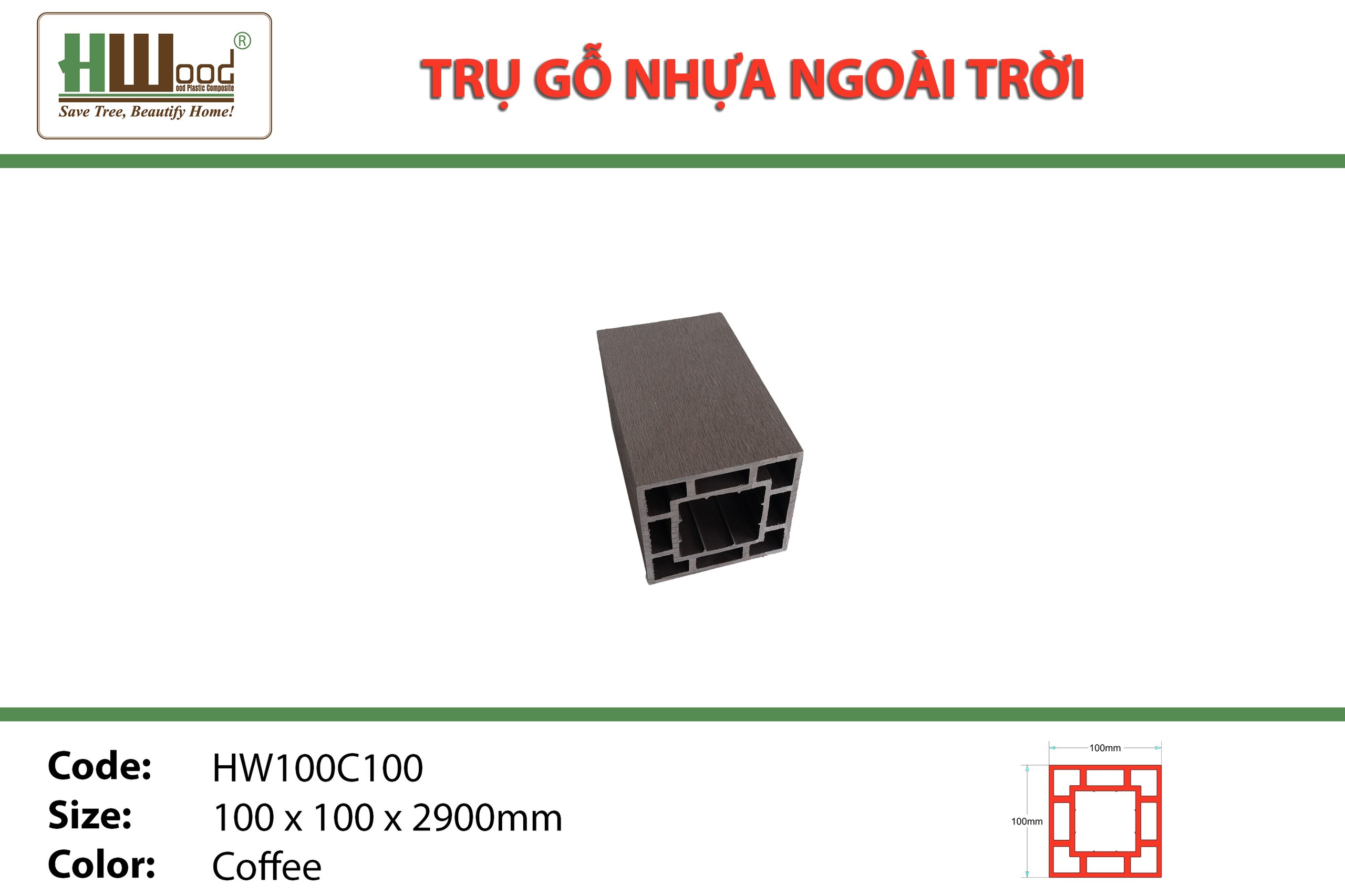 Thanh lam trụ ngoài trời hwood bình dương