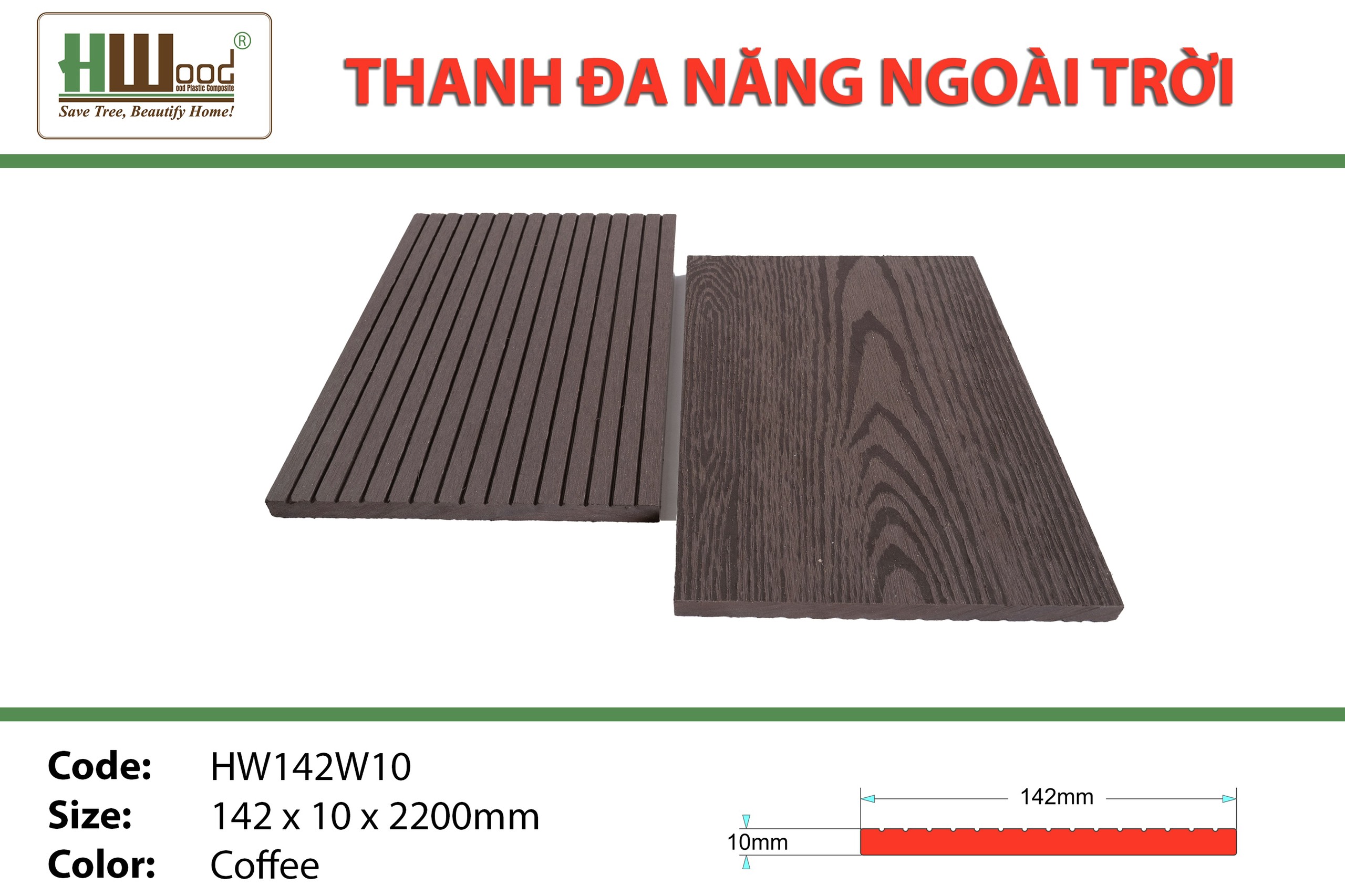 Tấm nhựa hwood thủ đầu một bình dương