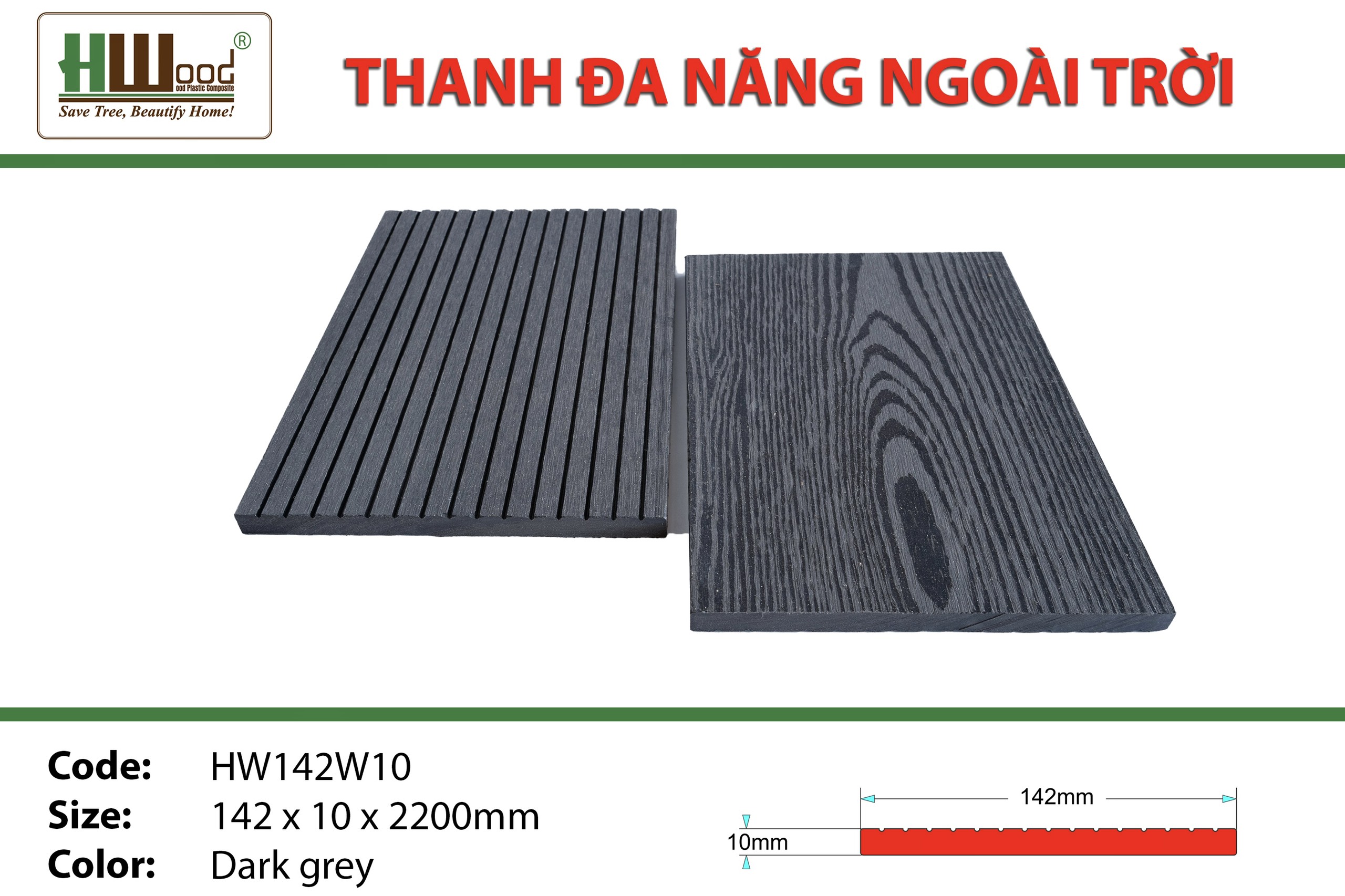 Tấm nhựa hwood thủ đầu một bình dương