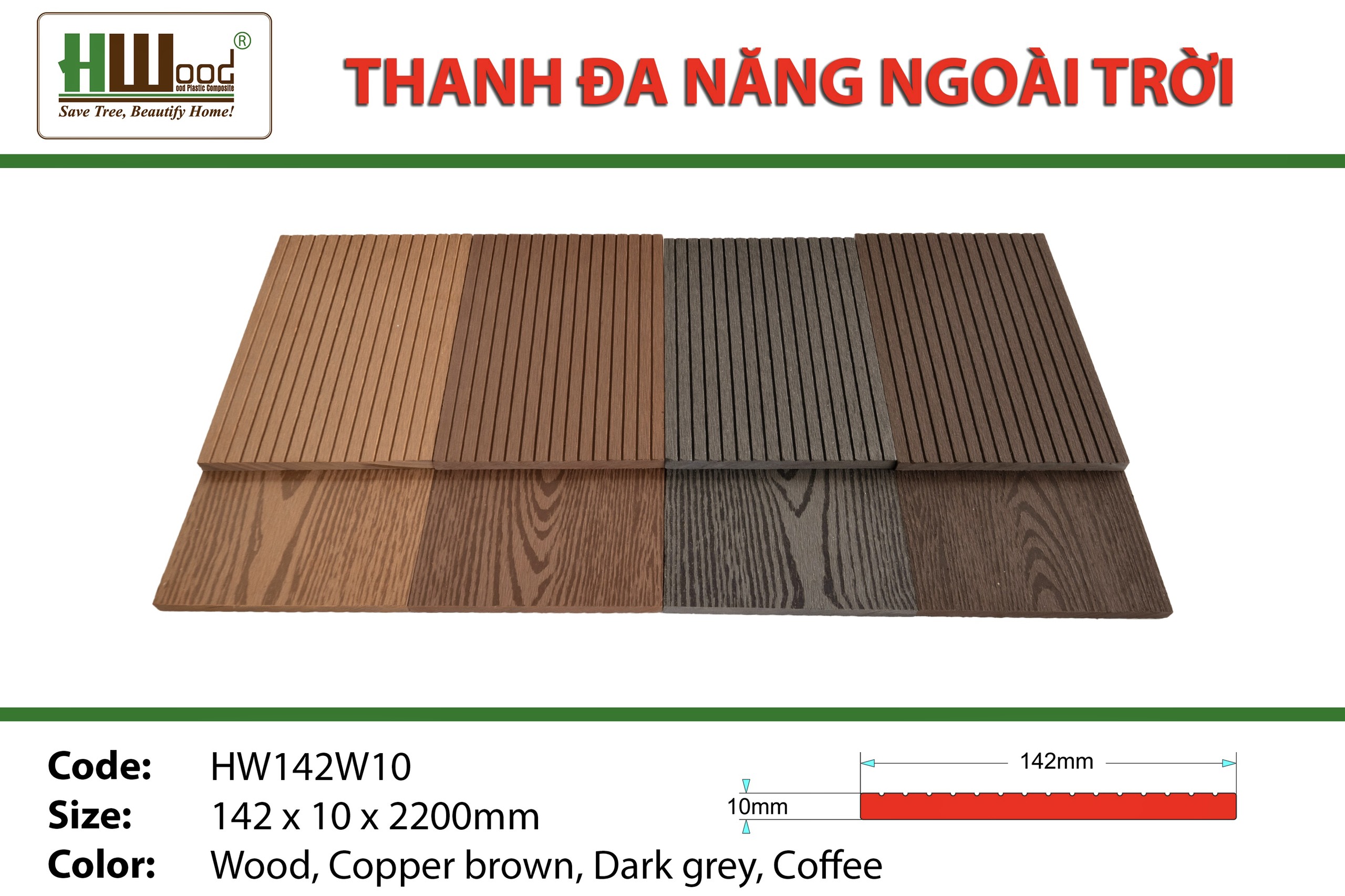 Tấm nhựa hwood thủ đầu một bình dương
