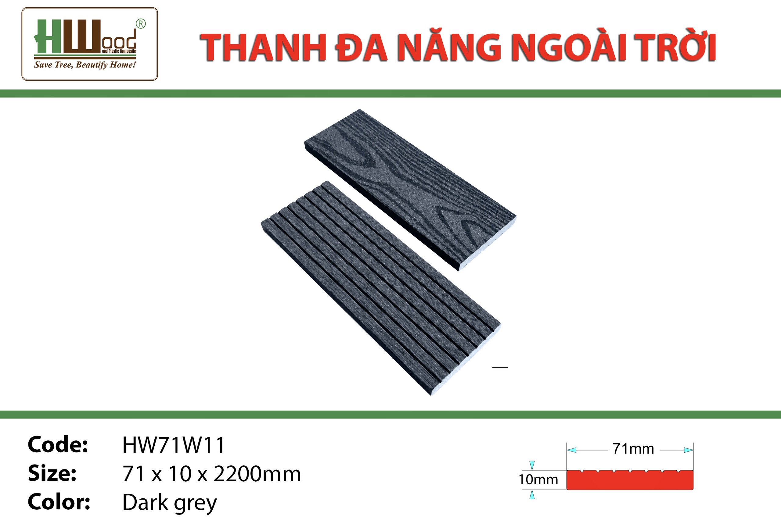 Tấm nhựa hwood thủ đầu một bình dương