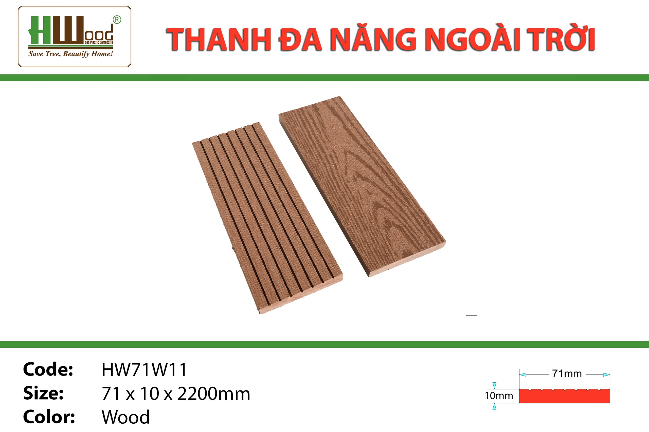 Tấm nhựa hwood thủ đầu một bình dương